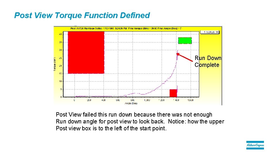 Post View Torque Function Defined Run Down Complete Post View failed this run down