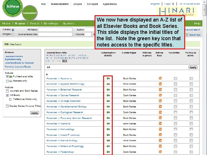 We now have displayed an A-Z list of all Elsevier Books and Book Series.