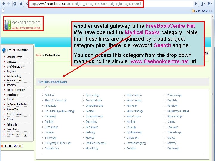 Another useful gateway is the Free. Book. Centre. Net We have opened the Medical