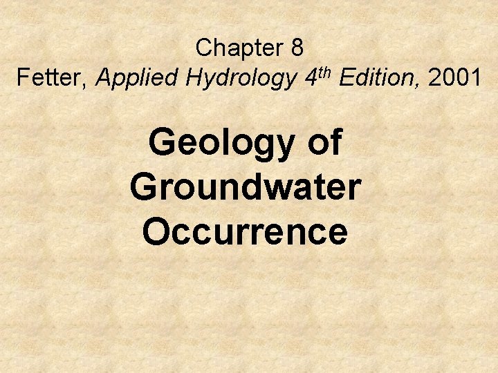 applied hydrogeology fetter 4th edit