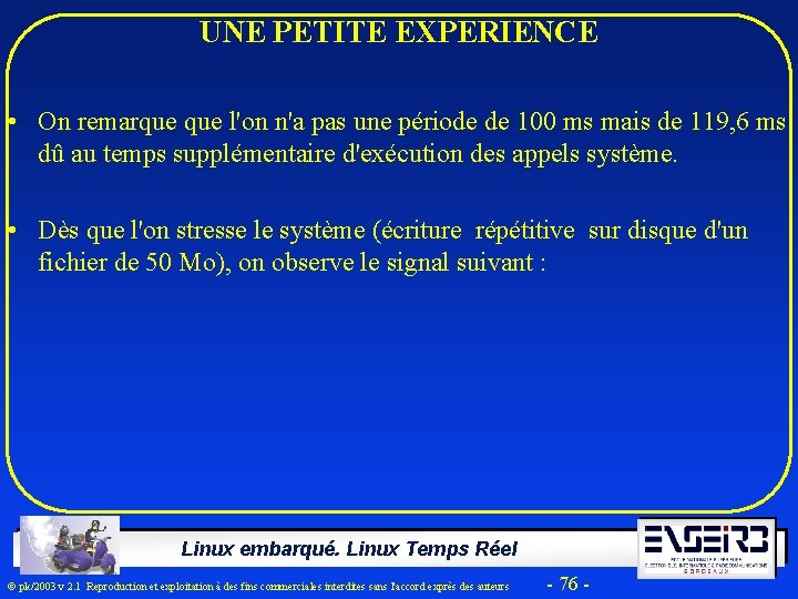 UNE PETITE EXPERIENCE • On remarque l'on n'a pas une période de 100 ms