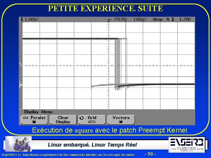 PETITE EXPERIENCE. SUITE Exécution de square avec le patch Preempt Kernel Linux embarqué. Linux