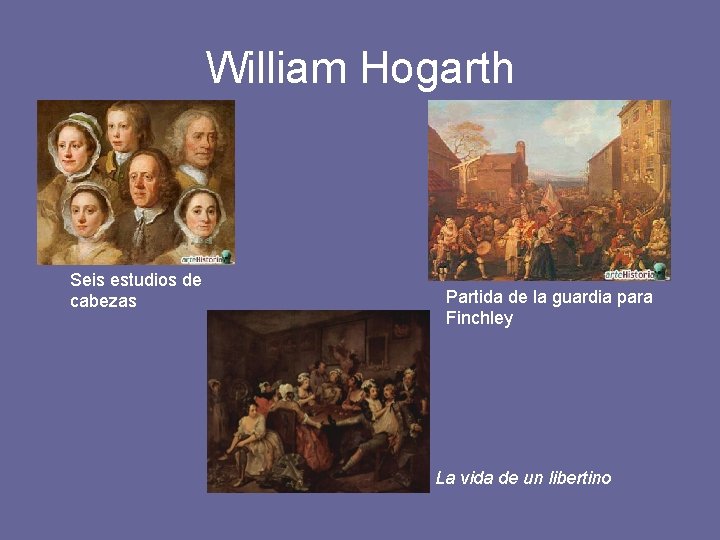 William Hogarth Seis estudios de cabezas Partida de la guardia para Finchley La vida