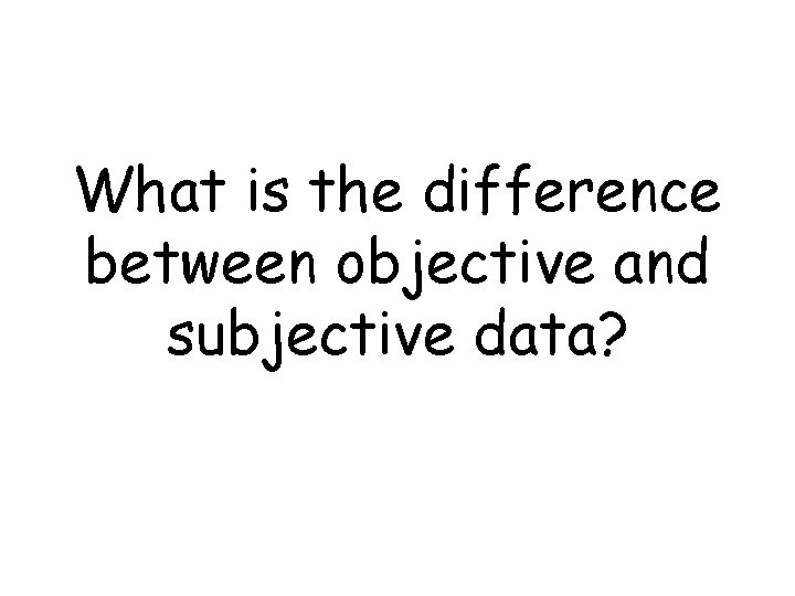 What is the difference between objective and subjective data? 