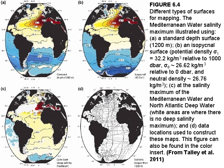 FIGURE 6. 4 Different types of surfaces for mapping. The Mediterranean Water salinity maximum