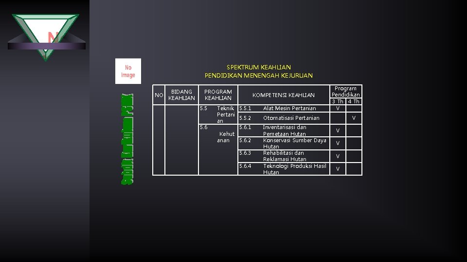 SPEKTRUM KEAHLIAN PENDIDIKAN MENENGAH KEJURUAN NO BIDANG KEAHLIAN PROGRAM KEAHLIAN 5. 5 5. 6