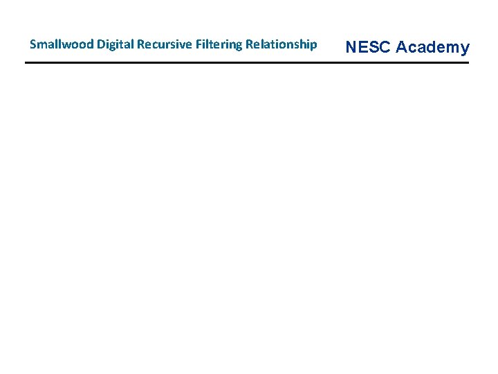 Smallwood Digital Recursive Filtering Relationship NESC Academy 