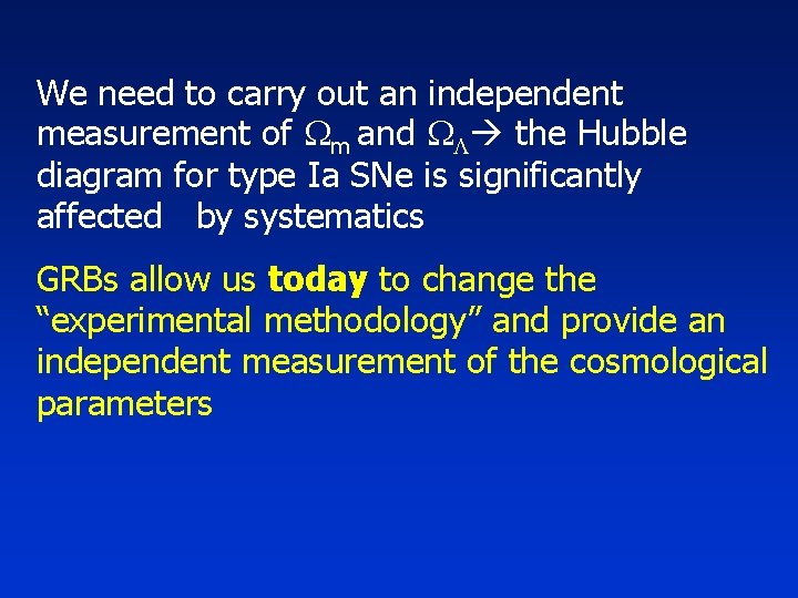 We need to carry out an independent measurement of m and the Hubble diagram