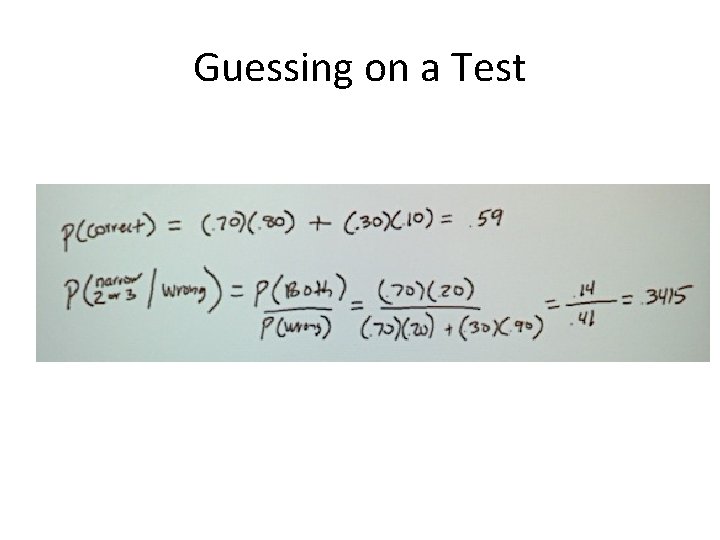 Guessing on a Test 