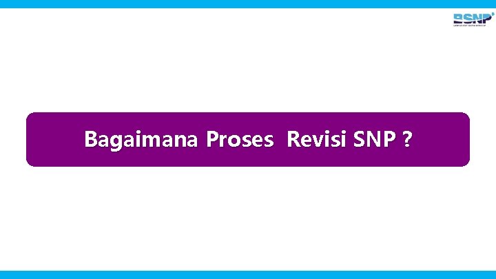 Bagaimana Proses Revisi SNP ? 