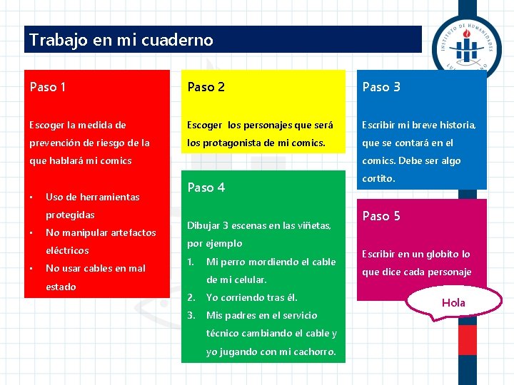 Trabajo en mi cuaderno Paso 1 Paso 2 Paso 3 Escoger la medida de