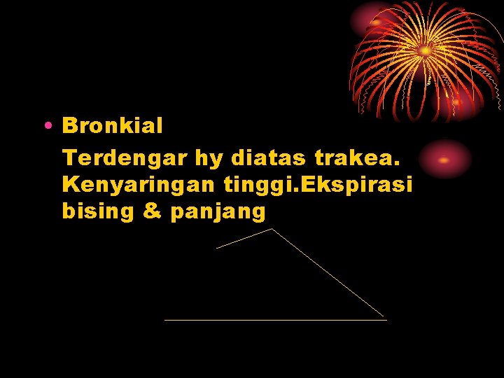  • Bronkial Terdengar hy diatas trakea. Kenyaringan tinggi. Ekspirasi bising & panjang 