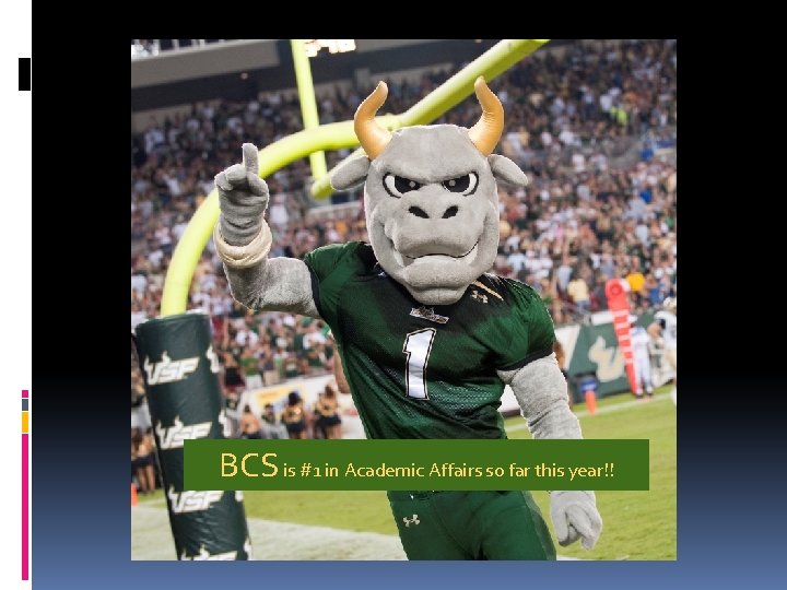 BCS is #1 in Academic Affairs so far this year!! 