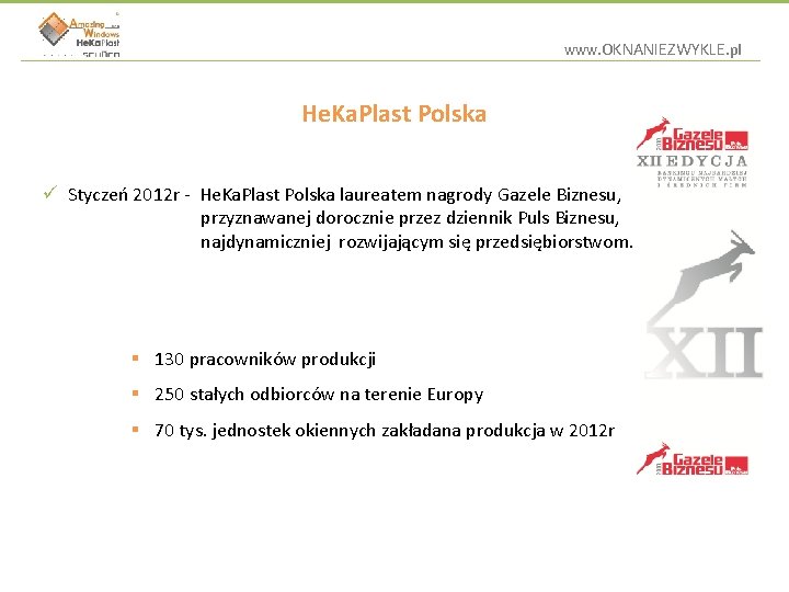 www. OKNANIEZWYKLE. pl He. Ka. Plast Polska ü Styczeń 2012 r - He. Ka.