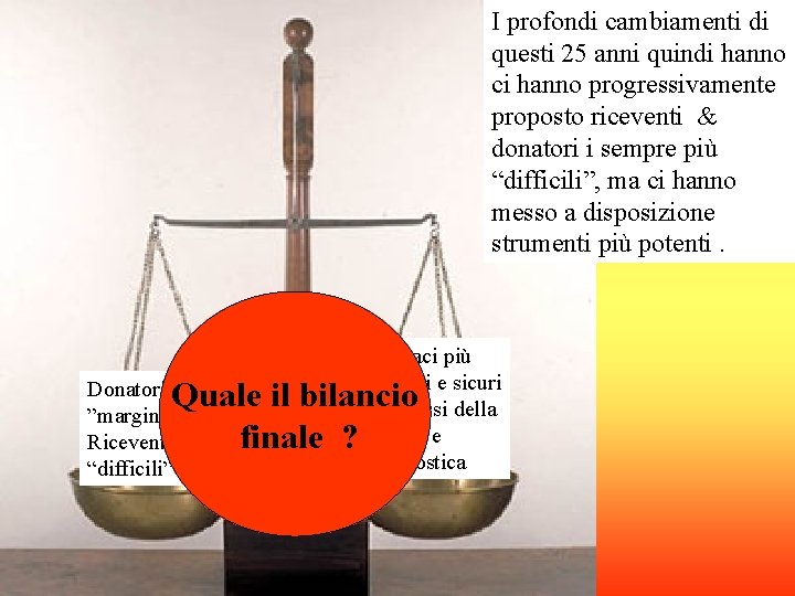 I profondi cambiamenti di questi 25 anni quindi hanno ci hanno progressivamente proposto riceventi