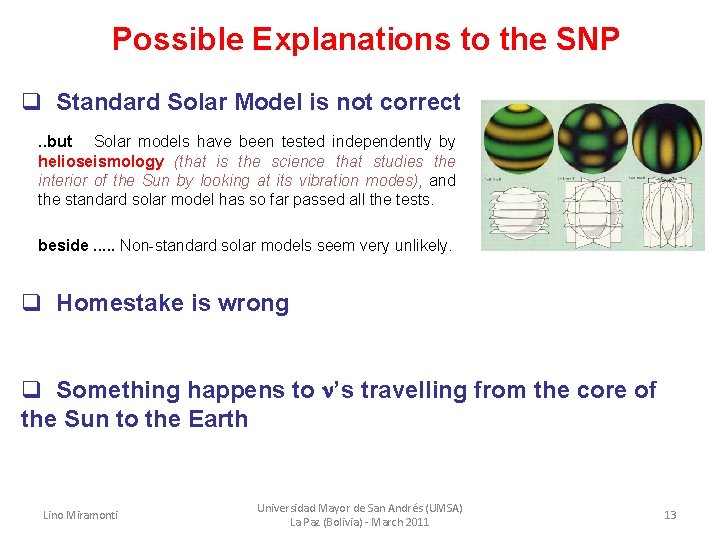 Possible Explanations to the SNP q Standard Solar Model is not correct. . but