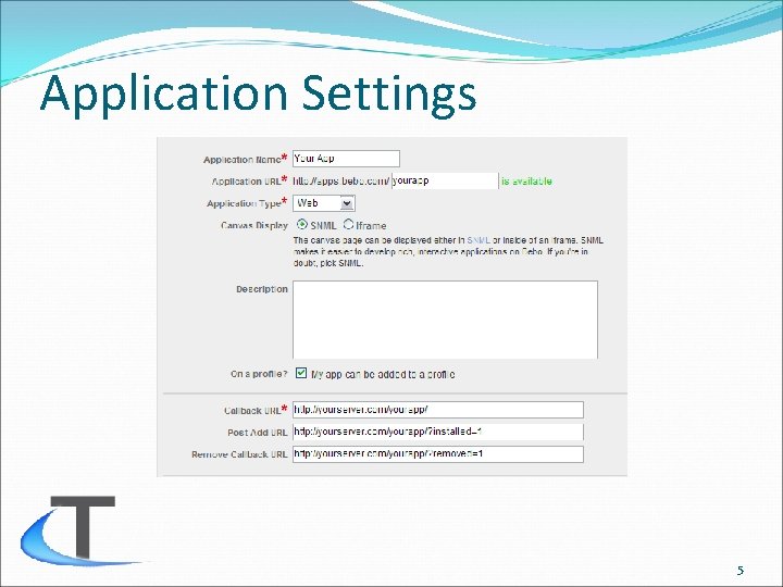 Application Settings 5 