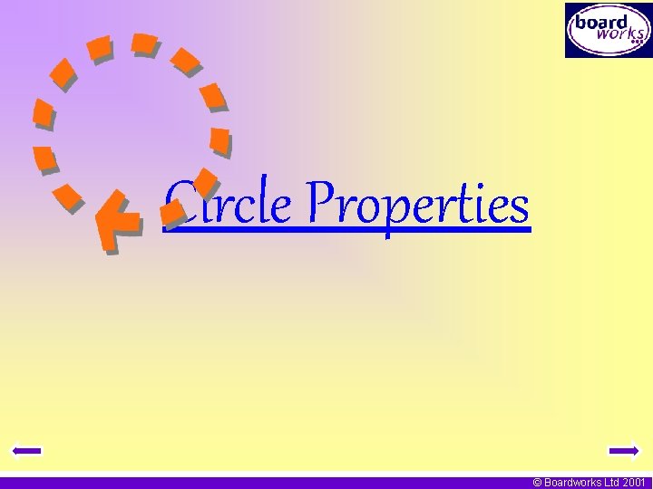Circle Properties © Boardworks Ltd 2001 