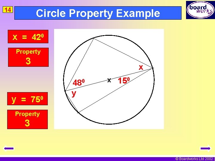 14 Circle Property Example x = 420 Property 3 x 480 y = 750