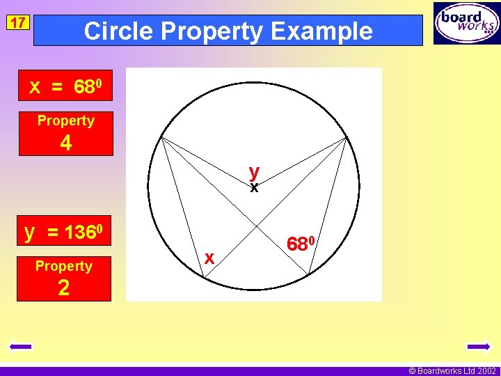 17 Circle Property Example x = 680 Property 4 y x y = 1360