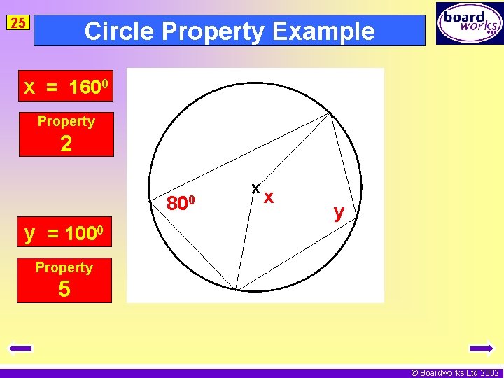 25 Circle Property Example x = 1600 Property 2 800 y = 1000 x