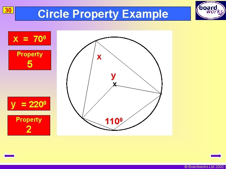 30 Circle Property Example x = 700 Property 5 x y = 2200 Property