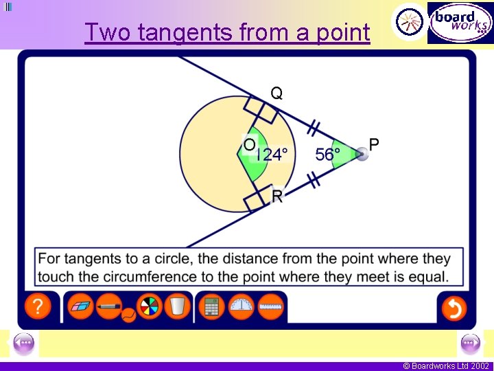 Two tangents from a point © Boardworks Ltd 2002 