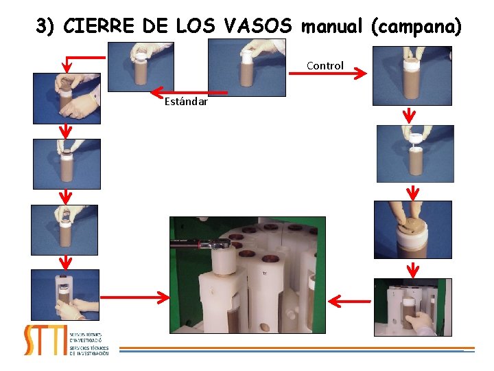 3) CIERRE DE LOS VASOS manual (campana) Control Estándar 