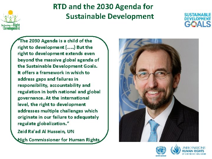 RTD and the 2030 Agenda for Sustainable Development “The 2030 Agenda is a child
