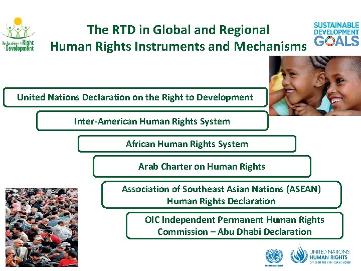 The RTD in Global and Regional Human Rights Instruments and Mechanisms United Nations Declaration