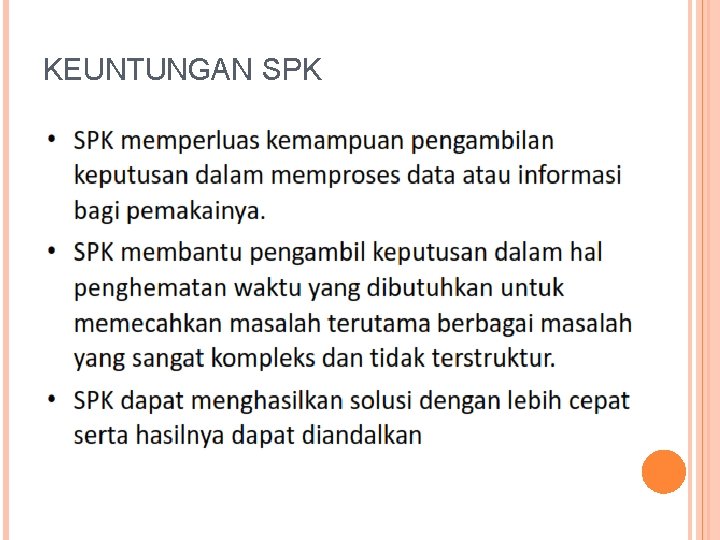 KEUNTUNGAN SPK 