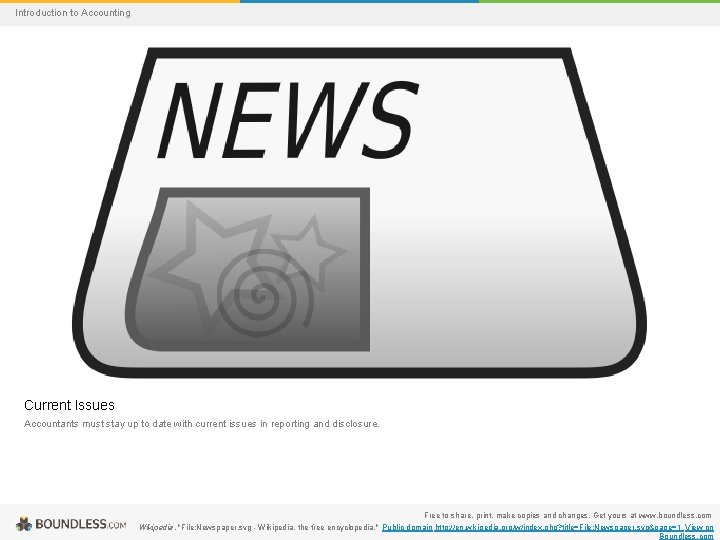 Introduction to Accounting Current Issues Accountants must stay up to date with current issues