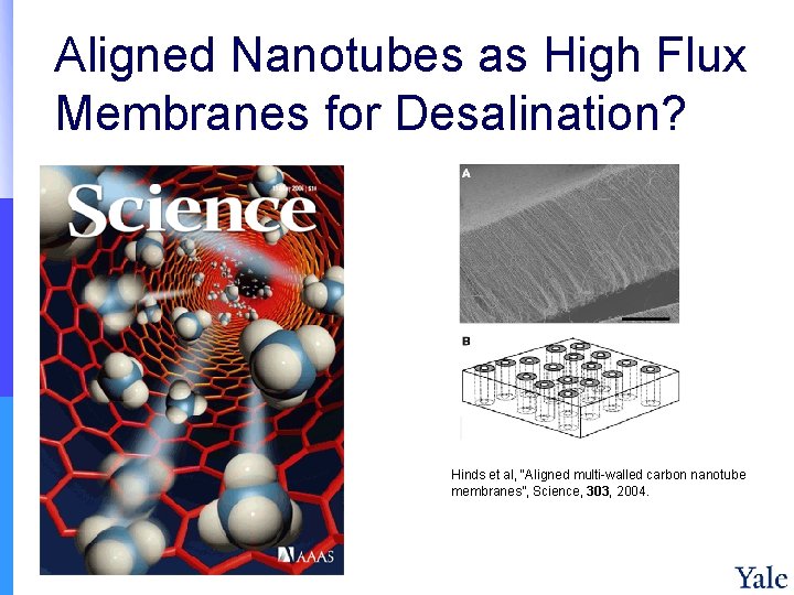 Aligned Nanotubes as High Flux Membranes for Desalination? Hinds et al, “Aligned multi-walled carbon