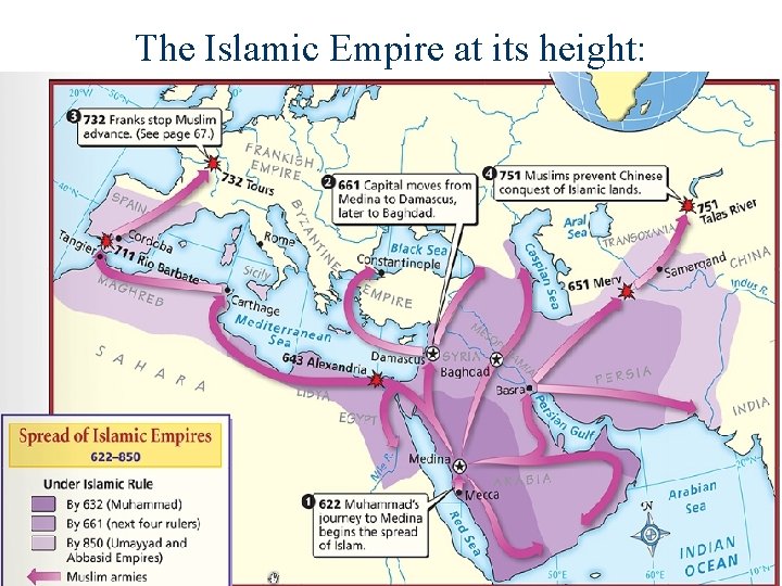 The Islamic Empire at its height: 