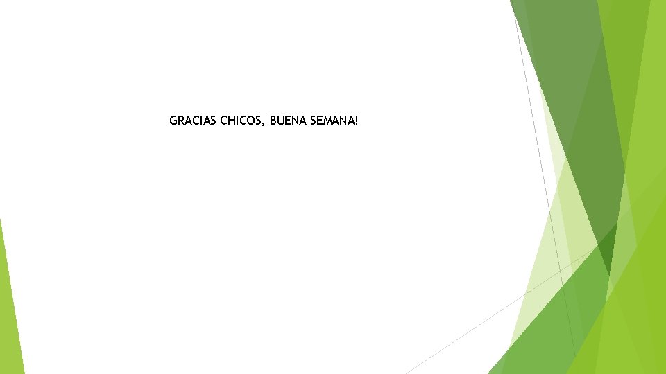 GRACIAS CHICOS, BUENA SEMANA! 