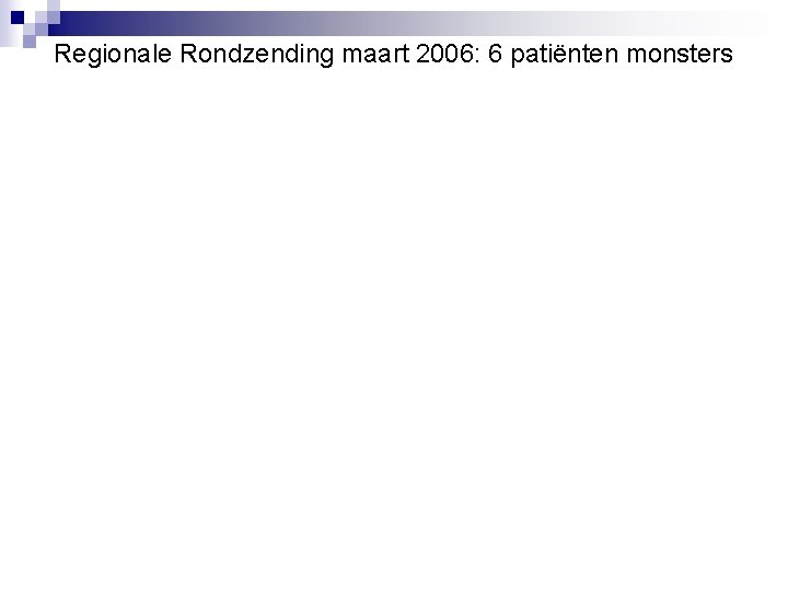 Regionale Rondzending maart 2006: 6 patiënten monsters 