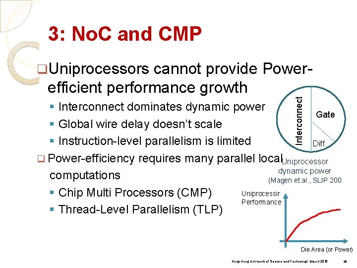 3: No. C and CMP cannot provide Powerefficient performance growth Interconnect q. Uniprocessors §