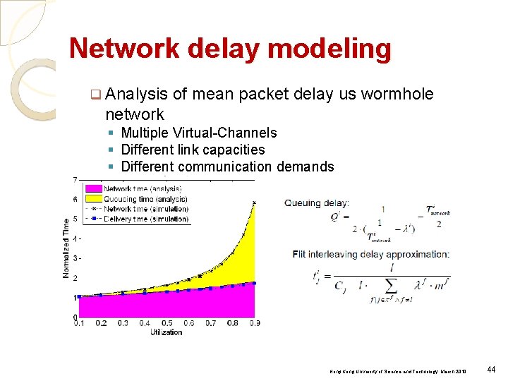 Network delay modeling q Analysis of mean packet delay us wormhole network § Multiple