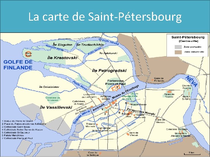 La carte de Saint-Pétersbourg 