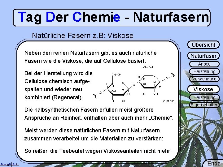 Tag Der Chemie - Naturfasern Natürliche Fasern z. B: Viskose Übersicht Neben den reinen