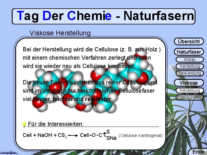 Tag Der Chemie - Naturfasern Viskose Herstellung Übersicht Bei der Herstellung wird die Cellulose