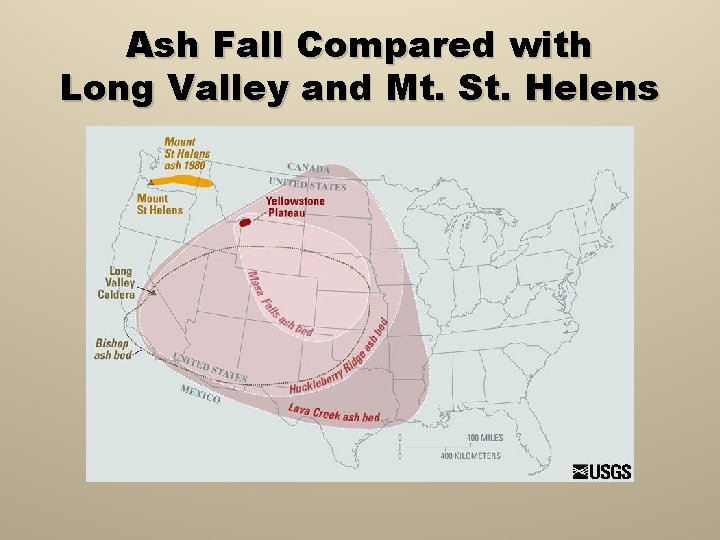 Ash Fall Compared with Long Valley and Mt. St. Helens 