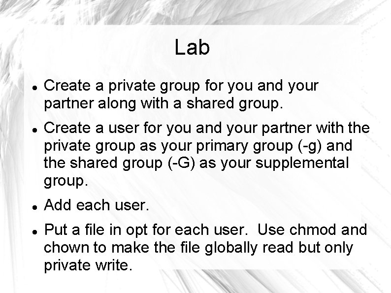 Lab Create a private group for you and your partner along with a shared