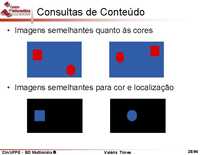 Consultas de Conteúdo • Imagens semelhantes quanto às cores • Imagens semelhantes para cor