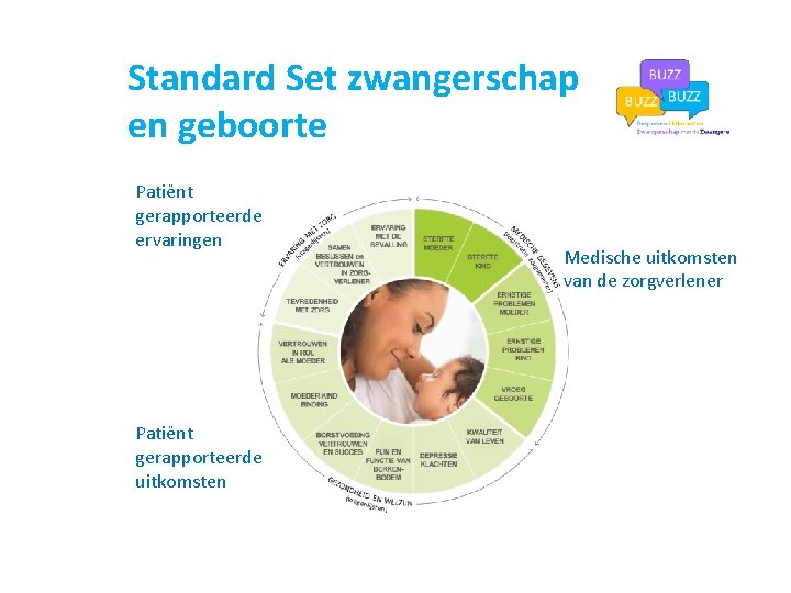 Standard Set zwangerschap en geboorte Patiënt gerapporteerde ervaringen Patiënt gerapporteerde uitkomsten Medische uitkomsten van
