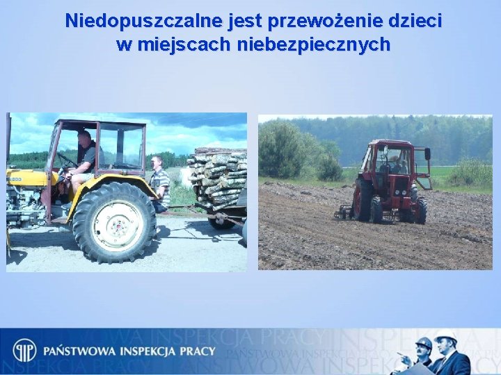 Niedopuszczalne jest przewożenie dzieci w miejscach niebezpiecznych 