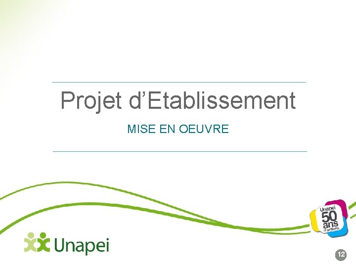 Projet d’Etablissement MISE EN OEUVRE 12 