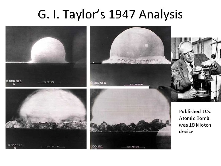 G. I. Taylor’s 1947 Analysis Published U. S. Atomic Bomb was 18 kiloton device