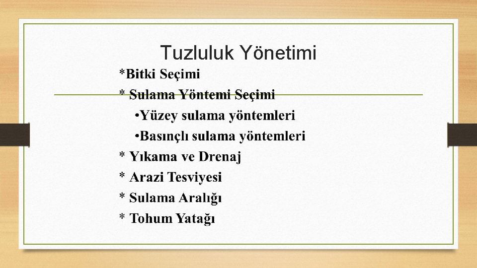 Tuzluluk Yönetimi 
