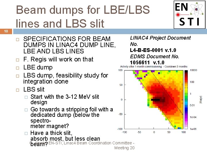 10 Beam dumps for LBE/LBS lines and LBS slit SPECIFICATIONS FOR BEAM DUMPS IN